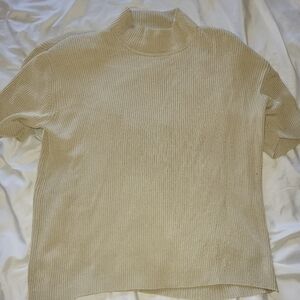 Jones New York Cream Ribbed Knit Top - Vintage